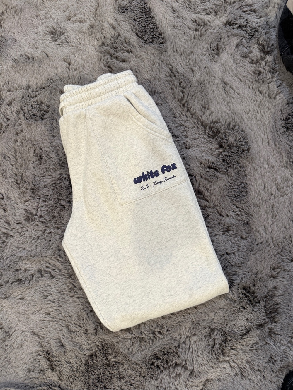 Kids Light Gray Logo Sweatpants